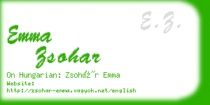 emma zsohar business card